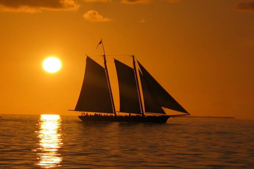 schooner on the water in Key west