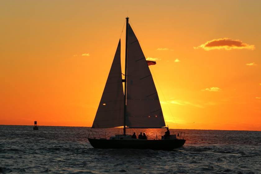 sailboat on water in Key West at sunset