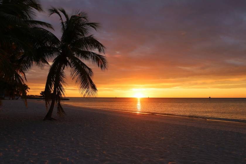 Sun setting over smathers beach